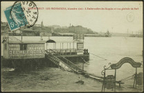 Trentemoult. - L'embarcadère inondée en 1910, Chantenay et le port de Nantes en arrière-plan.