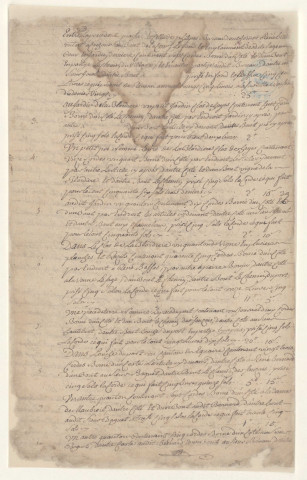 Partage des biens fonciers et immobiliers du défunt noble Jean Fruneau sieur de la Martelière, auteur d'une fondation dans l'église paroissiale de Rezé. - Inventaire des biens et estimation du troisième lot de l'héritage revenant à la paroisse de Rezé (1727) ; homologation de la fondation par Christophe-Louis Turpin de Sansay évêque de Nantes (1741) : Grosse de l'inventaire, décret d'homologation.