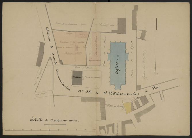 École communale de garçons du bourg. - Construction ; agrandissement ; logement du directeur et de l'adjoint : plans, devis, cahier des charges, correspondance.
