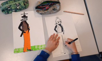 Atelier de dessin, photographie en couleur