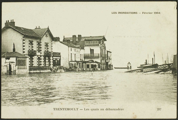 Trentemoult. - Inondations 1904, quai Jean Bart.