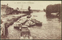 Pont-Rousseau. - Le confluent de la Loire et la Sèvre avec le pont ferroviaire en arrière-plan.