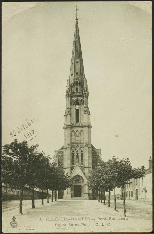 Pont-Rousseau. - La place et l'église Saint-Paul.