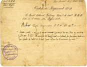 Fiche de démobilisation, décoration, citation à l'ordre de régiment.