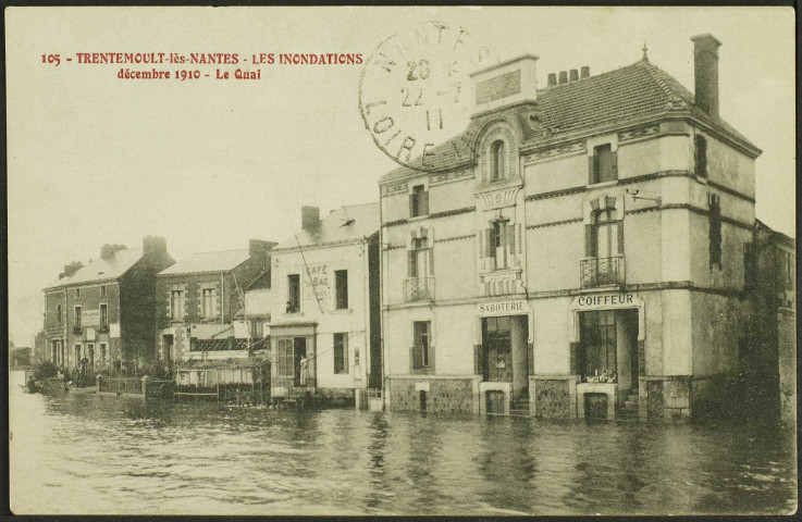 Trentemoult. - Inondations 1910, le quai Jean Bart.