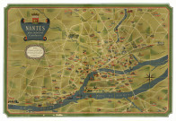 Plan industriel et portuaire de Nantes, représentation des industries de Nantes, de Chantenay et du nord de Rezé.