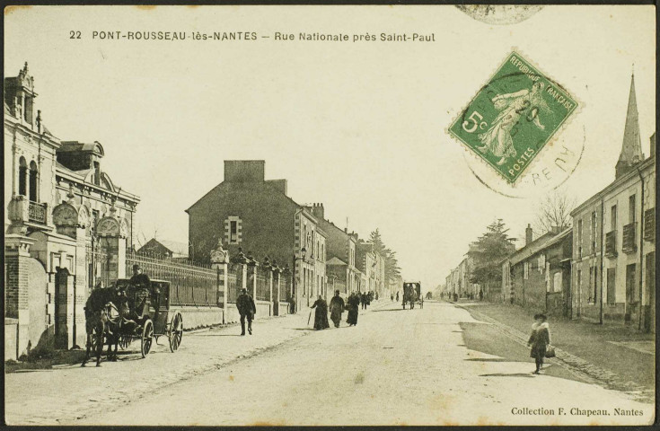 Pont-Rousseau. - La rue Sadi Carnot vers l'église Saint-Paul.