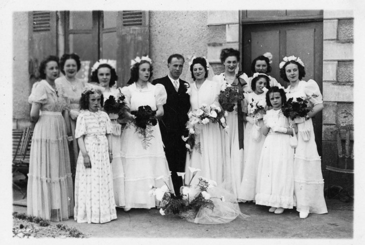 Cortège du mariage : 4 photographies noir et blanc.