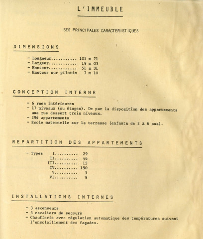 Gestion par la Maison Radieuse, société coopérative d'HLM de location-coopérative : correspondance, statuts, rapport d'activité, liste des occupants, circulaires d'information.