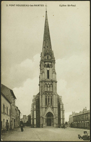 Pont-Rousseau. - La place et l'église Saint-Paul.