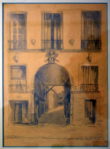 Cour intérieure de l'immeuble au 15 rue Alsace-Lorraine : dessin.