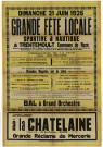 Régates de Trentemoult. - Grande fête locale sportive et nautique à Trentemoult le dimanche 21 juin 1925 sous la présidence de M. le Maire de Rezé, avec la collaboration du Comité des fêtes de Trentemoult et le gracieux concours de la Musique municipale de Rezé : affiche publicitaire.