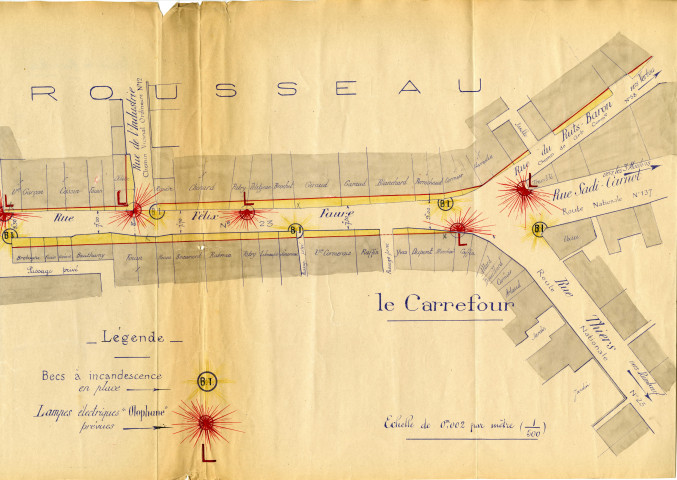 Éclairage public et électrification des villages et hameaux. - Concession à la Société nantaise d'éclairage et de force par l'électricité pour la distribution et l'extension du réseau, puis à Électricité de France ; emprunt et souscription pour le déploiement du réseau : traités de concession et avenant, cahier des charges, mémoire, devis, plans, marché, pétitions, souscription, traité d'emprunt, délibération, procès-verbal d'enquête, correspondance.