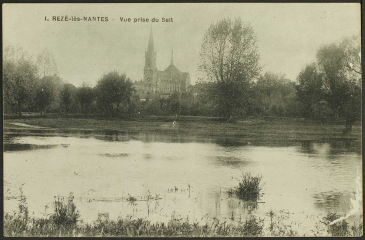 Le Seil. - L'avenue de la Loireà gauche et l'église Saint-Pierre en arrière-plan.