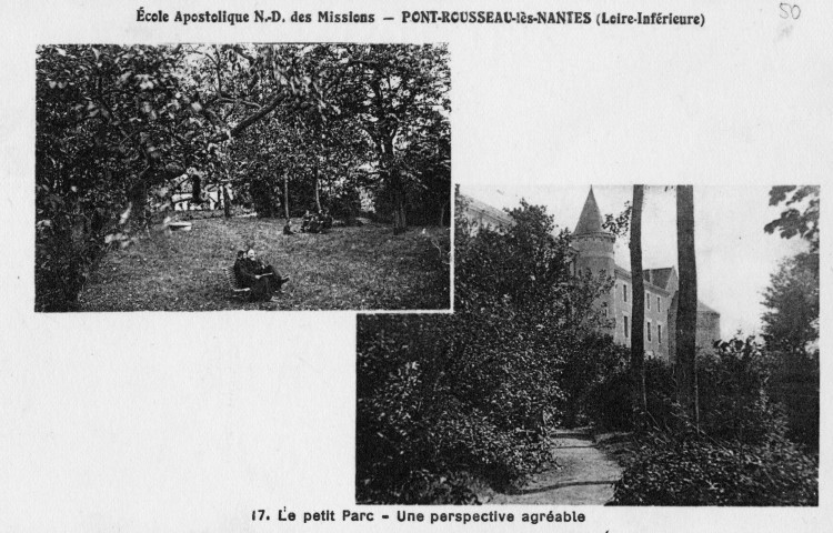 Les Naudières. - École apostolique Notre-Dame des Mission africaines, le parc.