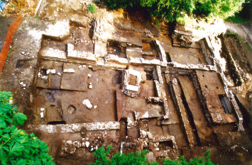 Vue d'ensemble des vestiges de la basilique des Champs Saint-Martin, photographie, années 2000 (© Ville de Rezé)