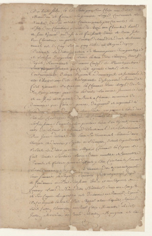 Partage des biens fonciers de la succession des défunts Julien Chauveton et Prudence Dejoie, de la paroisse de Rezé. - Inventaire des biens composant le premier lot de l'héritage et attribution à Julien Moisdon et Michelle Chauvellon sa femme, héritiers : Inventaire.