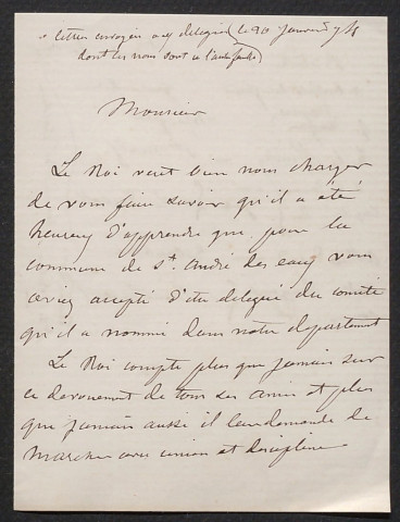 Comte Edouard de Monti de Rezé : notes personnelles, brouillons de correspondance envoyée et correspondance reçue.
