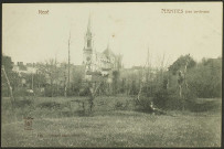 Le bourg. - L'église Saint-Pierre vue des prés.