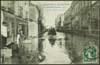 Pont-Rousseau. - Inondations 1910, la rue Alsace-Lorraine.