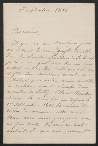 Comte Edouard de Monti de Rezé : notes personnelles, brouillons de correspondance envoyée et correspondance reçue.