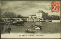 Pont-Rousseau. - Des bateaux-lavoirs sur la Sèvre devant le pont vers Pirmil.