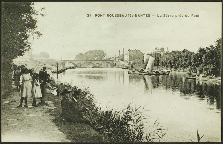 Pont-Rousseau. - La Sèvre passant sous le pont vers Pirmil.