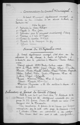 Conseil du 23 septembre 1946