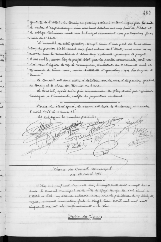 Conseil du 28 avril 1956
