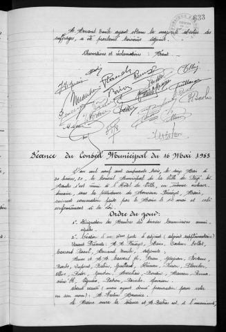 Conseil du 16 mai 1953