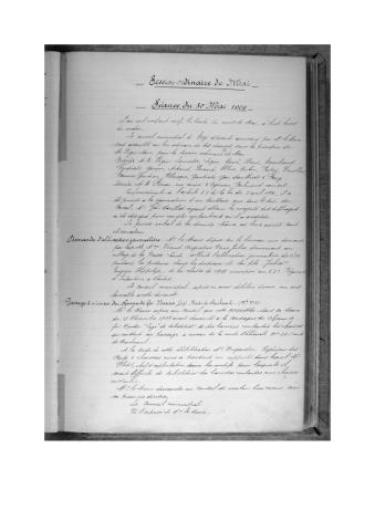 Conseil du 30 mai 1909